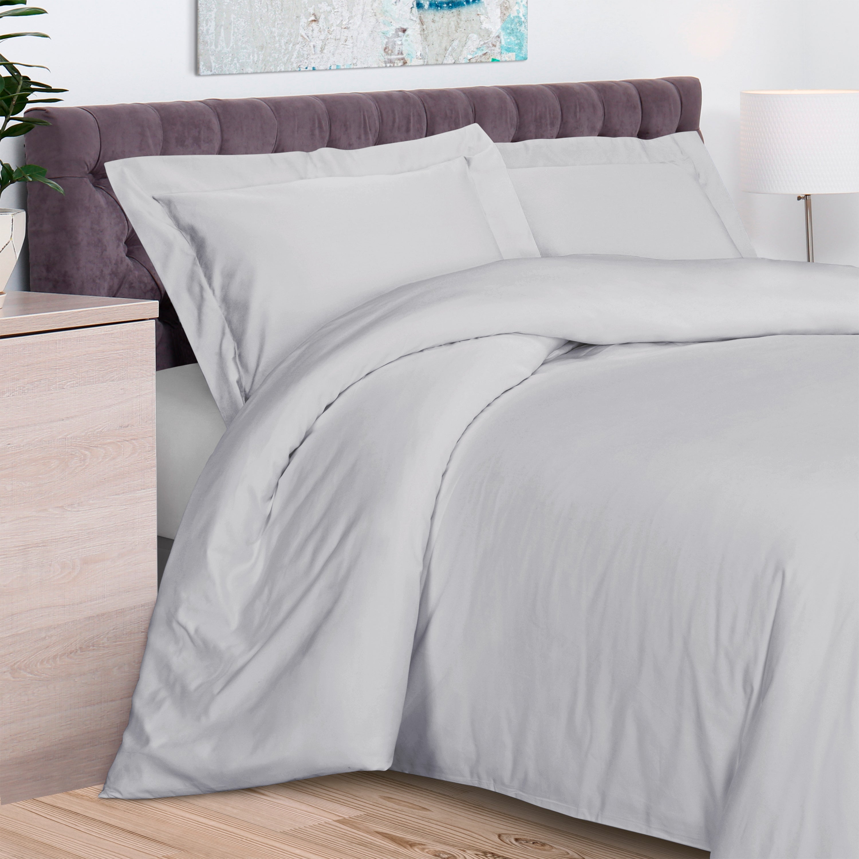 Premium 300 Thread Count Rayon Bamboo Duvet Cover Set - Soft, Breathable & Hypoallergenic Bedding for All Seasons - Perfect for Master Bedroom, Guest Room & Dormitory