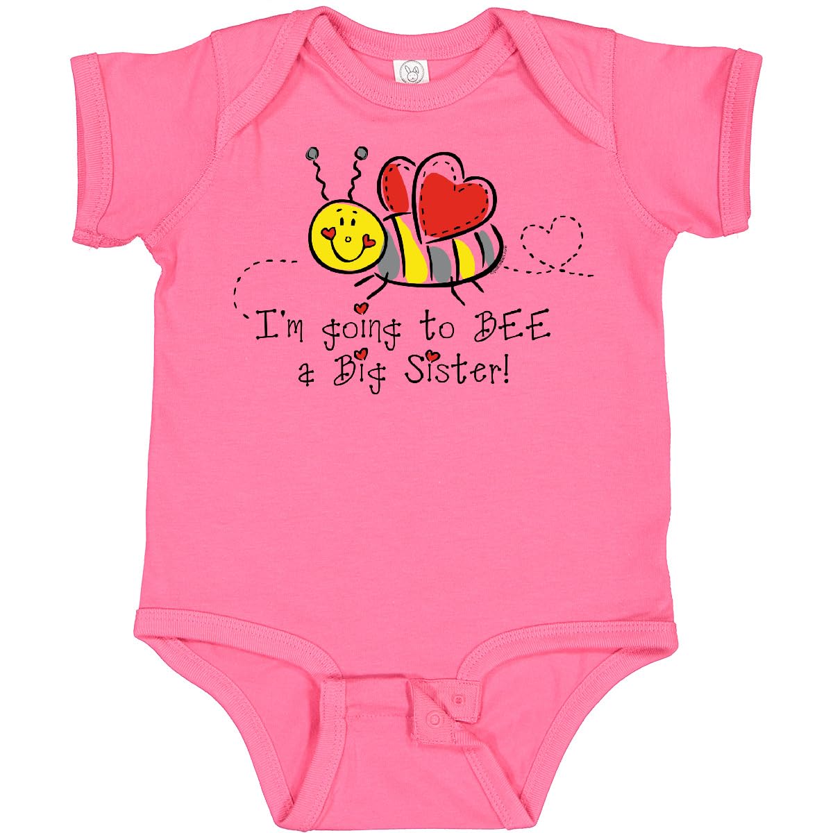 Inktastic Bee Future Big Sister Baby Bodysuit - Cute & Comfortable Unisex Onesie for Newborns & Toddlers - Perfect for Sibling Announcement, Baby Shower Gift & Family Photos