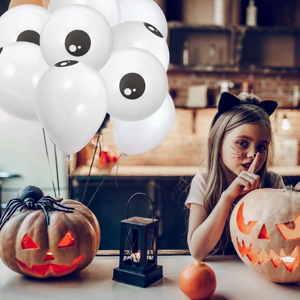 100pcs Halloween Eyeball Balloons - Latex Party Balloons Kit for Halloween Decorations, Spooky Party Supplies, Haunted House Decor - Perfect for Halloween Parties, Trick or Treat Events & Haunted House Themes