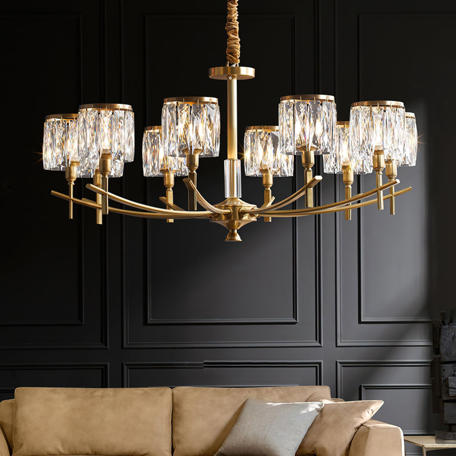 Crystal Prism Chandelier - Elegant Ceiling Light Fixture for Dining Room, Bedroom & Living Room Decor | Modern Home Lighting Solution