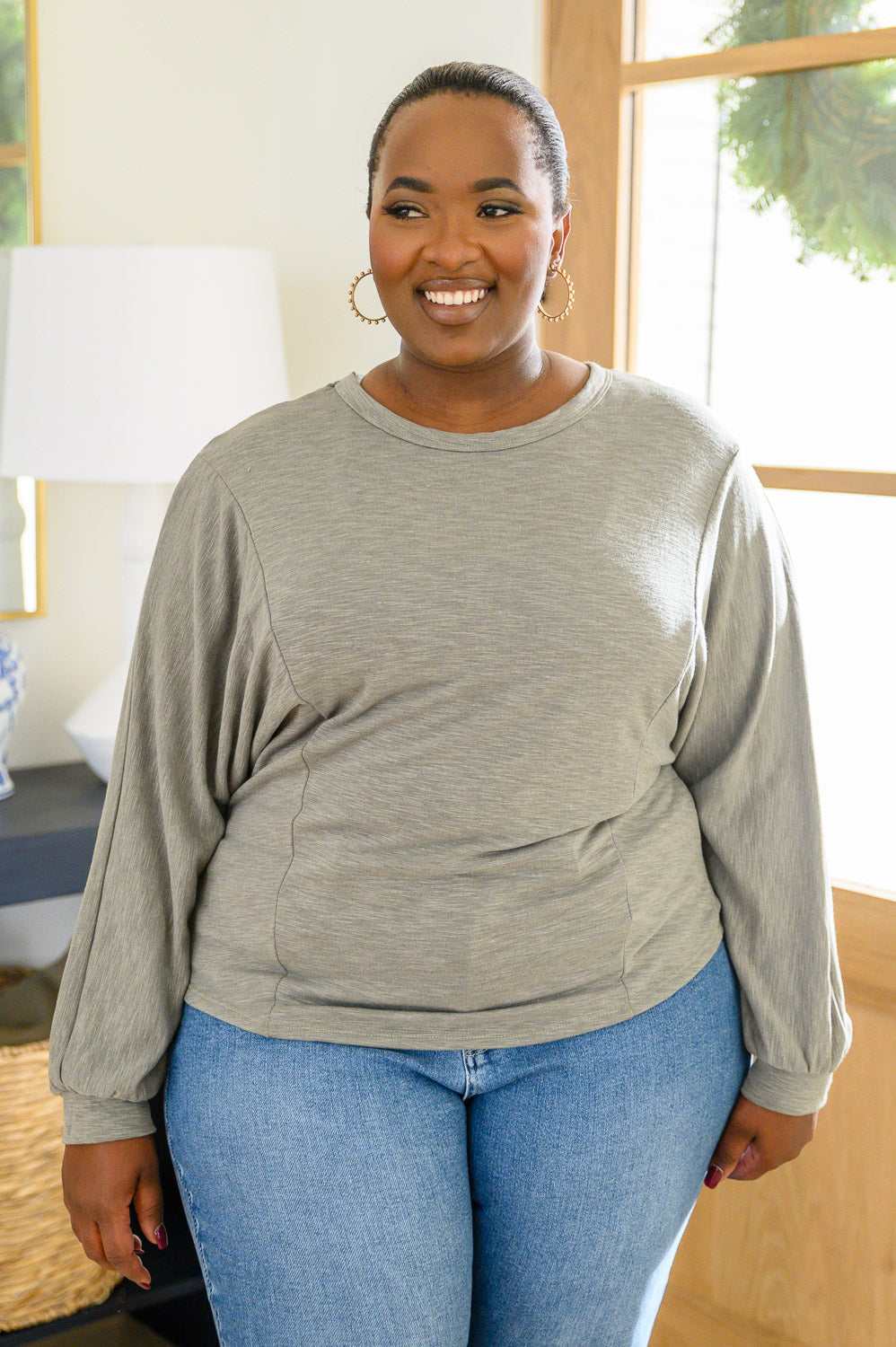 Stylish Olive Green Long Sleeve Knit Top with Open Back Design - Perfect for Casual Outings, Date Nights & Fall Layering