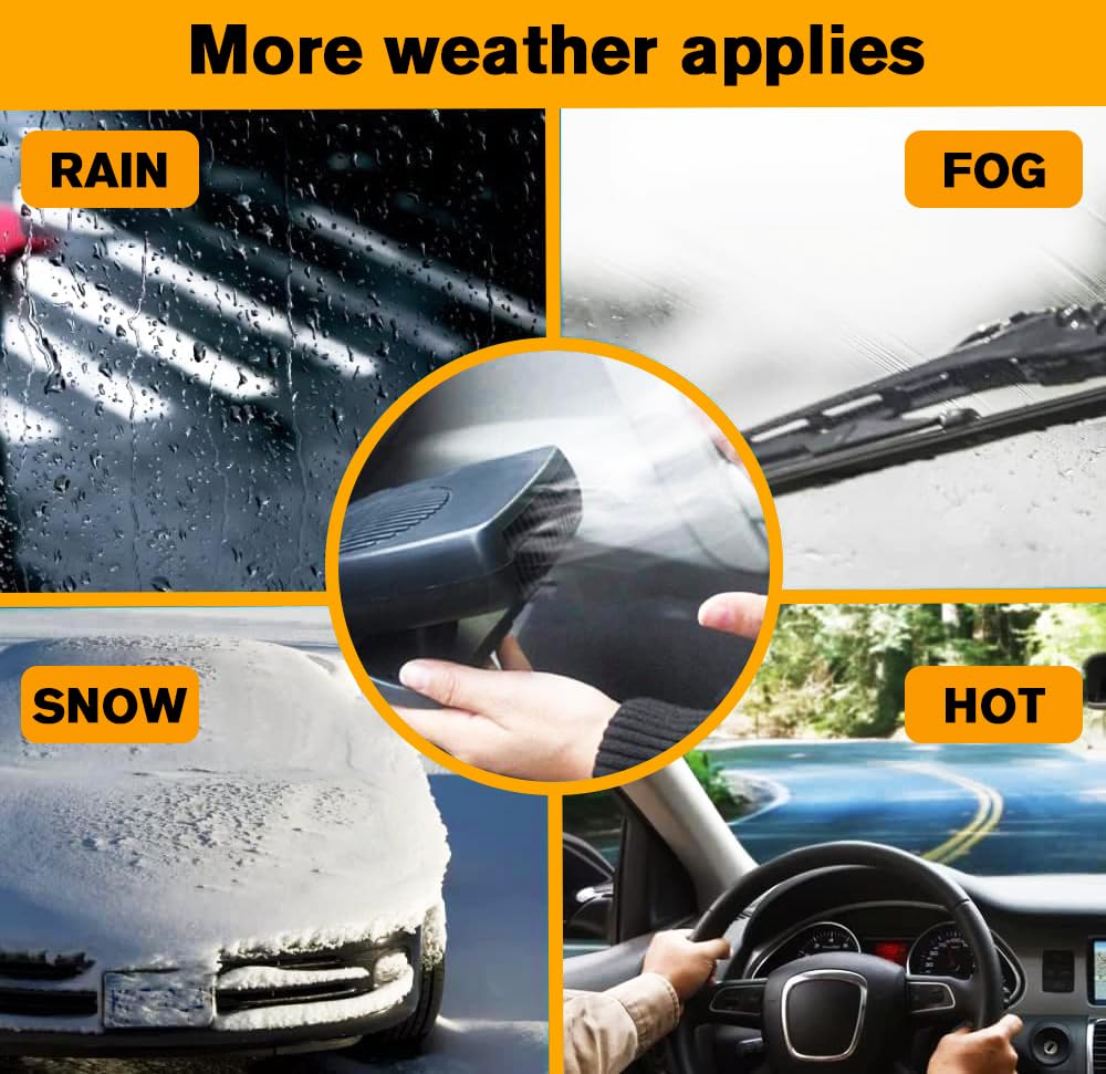 2025 Portable Car Heater - 12V Cigarette Lighter Plug-in Fast Heating Defroster & Defogger for Vehicles - Ideal for Winter Driving, Camping & Emergency Car Warmth