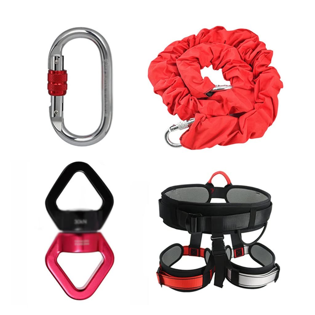 Bungee Dance Flying Suspension Rope - Aerial Anti-Gravity Yoga Cord & Resistance Band Set for Home Gym Workout (40-60kg Capacity, Red) | Perfect for Fitness Training, Aerial Yoga, and Dance Performance