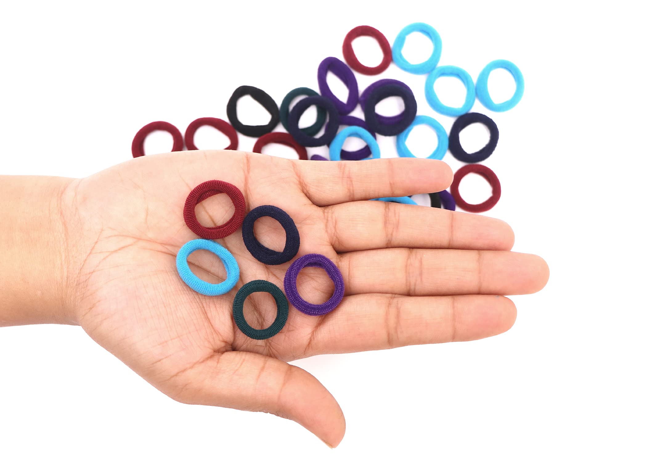 Honbon Cotton Elastic Hair Bands for Women & Girls - 48 Pack Multi-Color Hair Ties, No-Slip Hair Rubber Bands for Ponytails, Braids & Everyday Styling