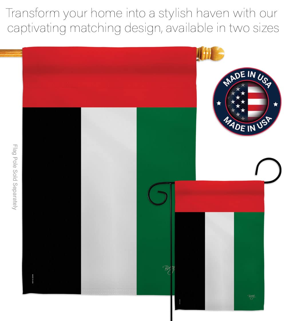 UAE National Flag Set 28x40in with Pole - Home & Garden Decor