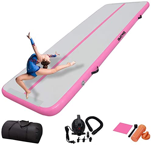 Inflatable Gymnastics Air Mat - Portable Tumble Track for Home Training, Cheerleading & Yoga | Water-Resistant with Electric Pump | Perfect for Indoor/Outdoor Fitness & Kids Play