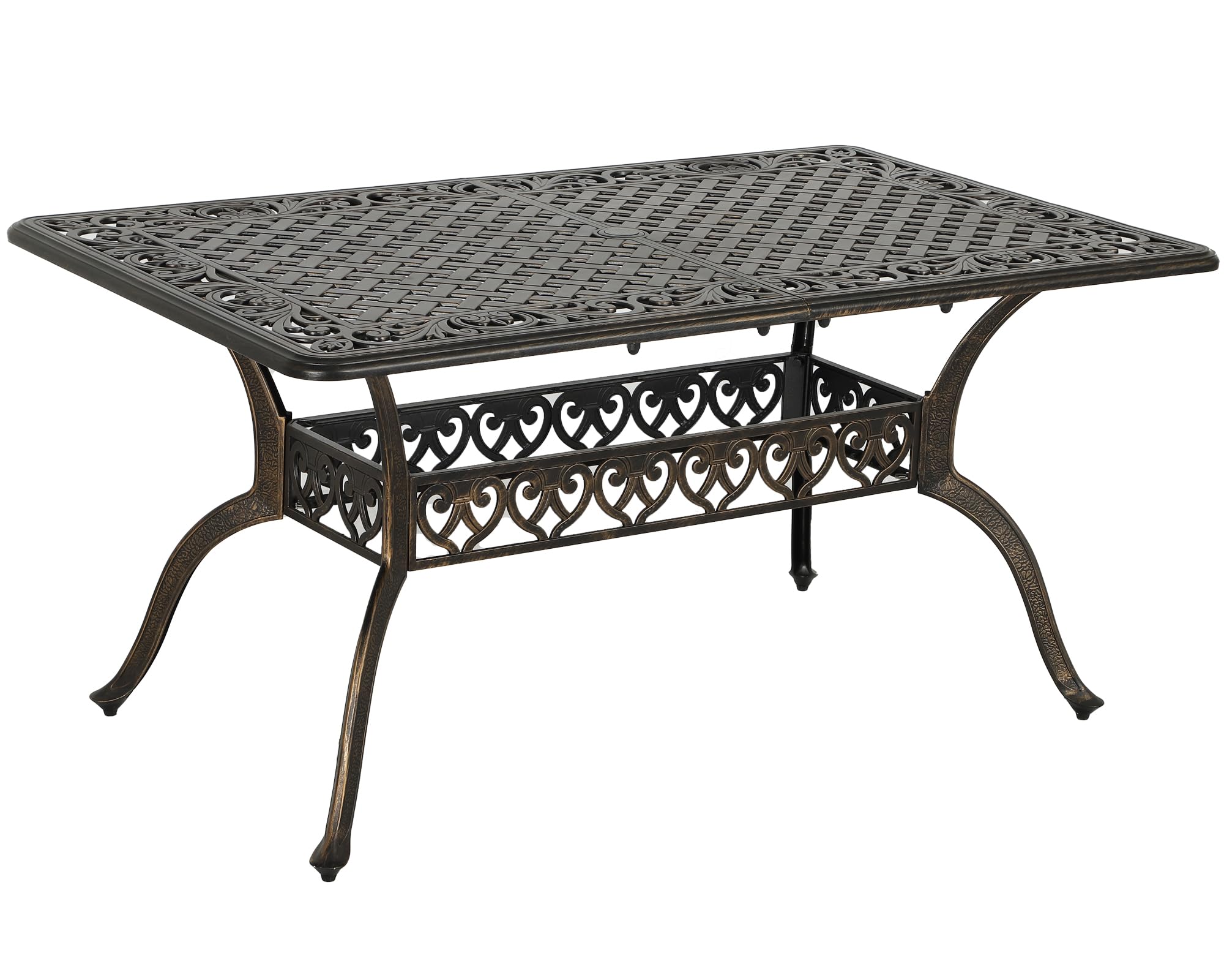 TITIMO 60-Inch Outdoor Patio Dining Table - Square Weatherproof Cast Aluminum Bistro Table with 2-Inch Umbrella Hole - Perfect for Backyard, Garden, Poolside & Restaurant Outdoor Seating (60