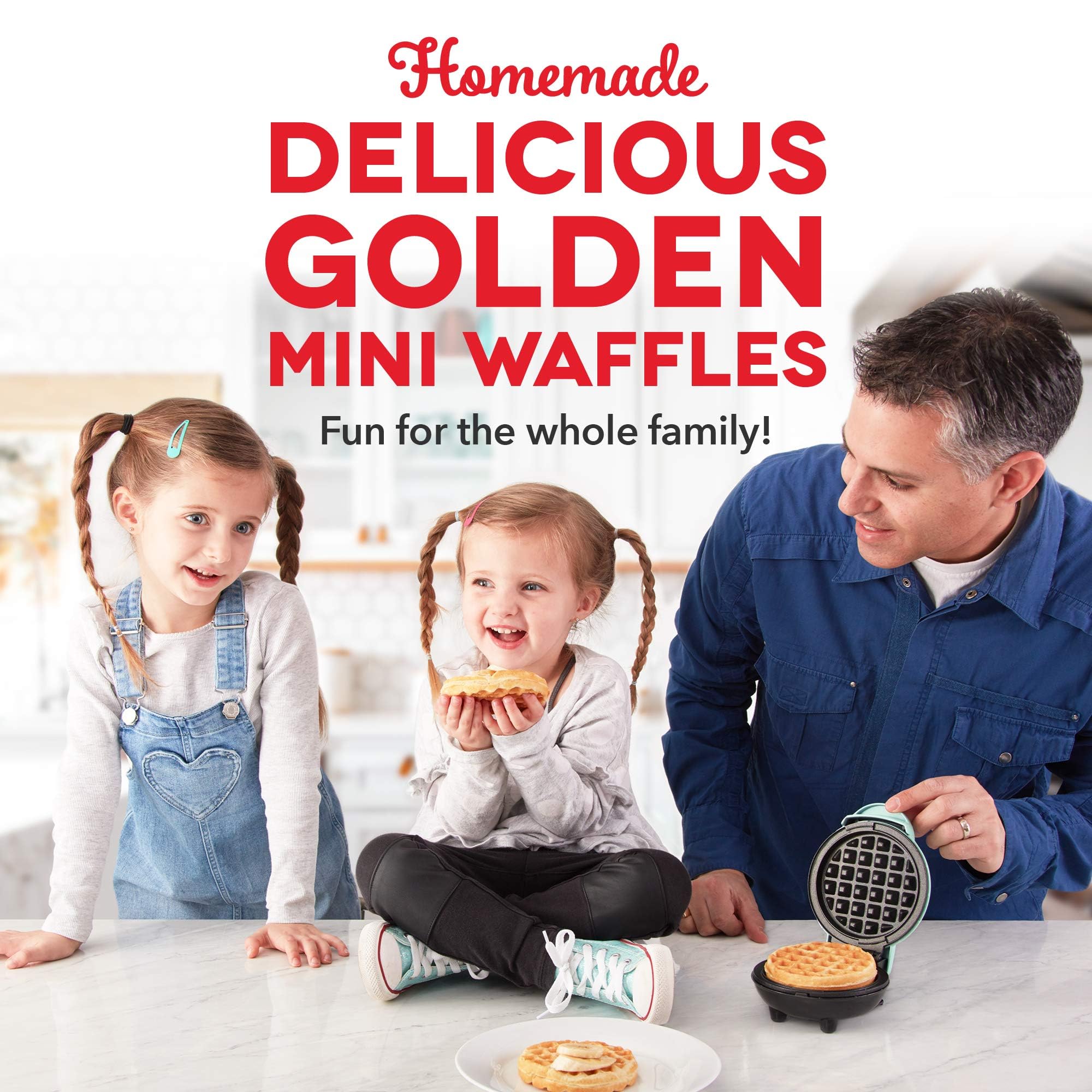 **DASH DMW001BK Mini Waffle Maker for Waffles, Hash Browns & Keto Chaffles – Includes Recipe Book – Perfect for Breakfast, Snacks & Low-Carb Diets**