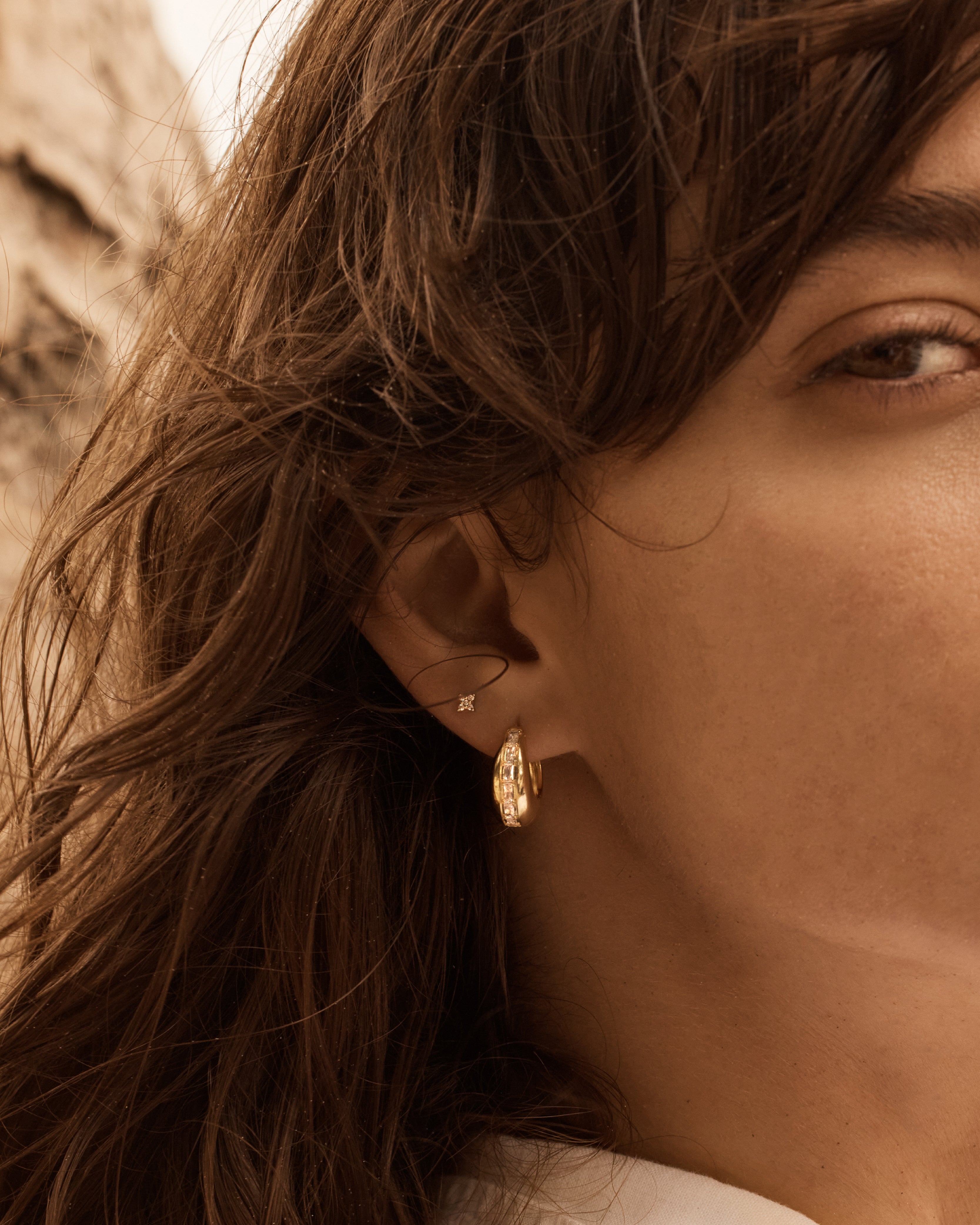 18K Gold Vermeil Magic of You Hoop Earrings - Elegant Dainty Hoops for Everyday Wear, Gift for Her, Perfect for Work, Date Night & Special Occasions
