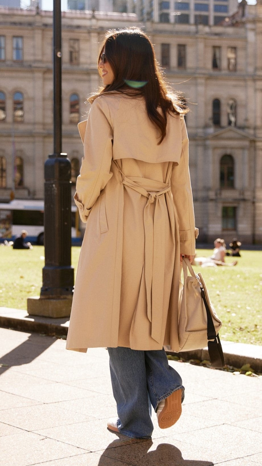 Byron Classic Camel Trench Coat for Women - Waterproof Long Coat with Belt, Perfect for Fall and Winter Fashion, Office Wear & Outdoor Activities