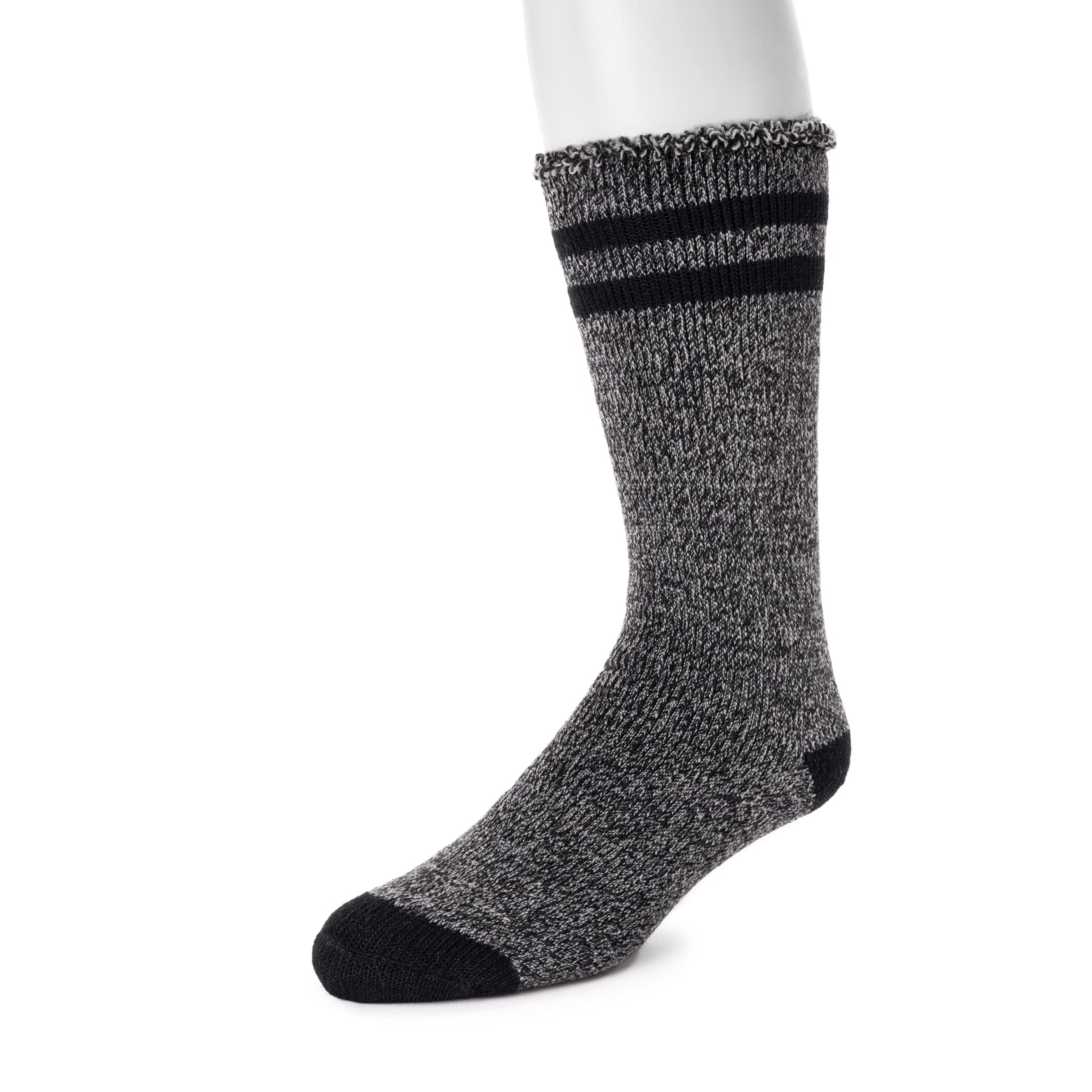 MUK LUKS Men's Thermal Insulated Socks - 1 Pair Heat Retaining Winter Socks for Cold Weather, Hiking & Outdoor Activities