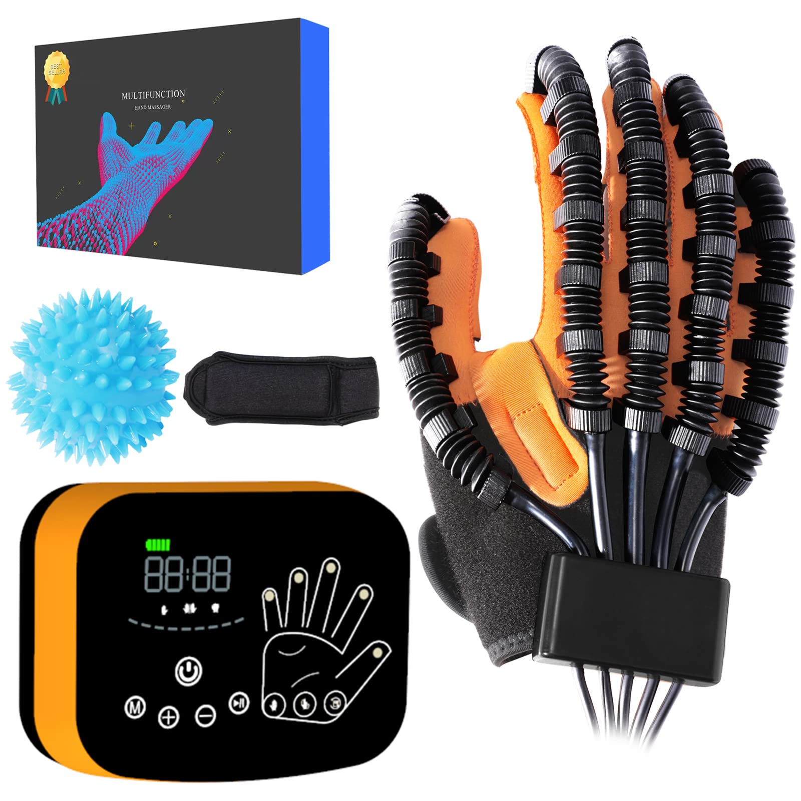 Upgraded Finger Hand Rehabilitation Gloves - Stroke, Cerebral Palsy & Arthritis Recovery Device - Hand Function Workout Massager for Hemiplegia Patients - Home Therapy & Daily Mobility Support