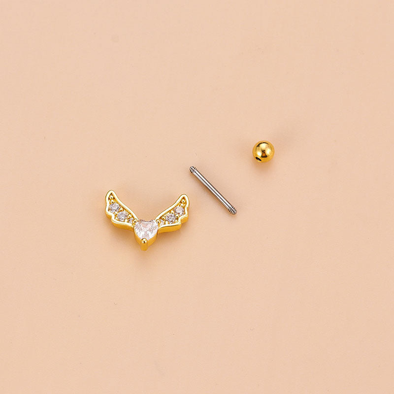 20G Hypoallergenic Heart Stud Earrings - Surgical Steel Cartilage Tragus Helix Piercing Jewelry | Perfect for Unicorn Tragus, Ear Cuffs & Unique Ear Stacks