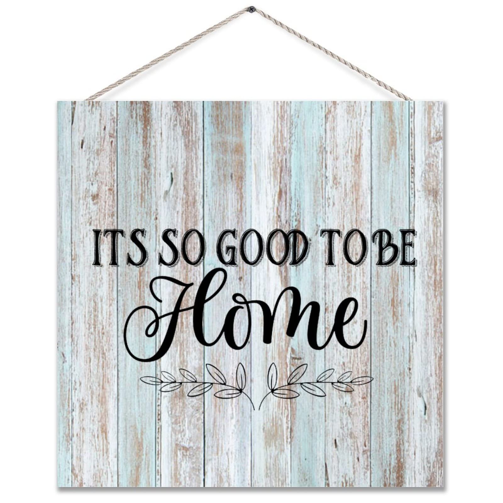 Rustic Farmhouse Wood Pallet Sign - 'It's So Good to Be Home' Vintage Wall Decor - Handmade Wooden Hanging Plaque for Bedroom, Living Room & Entryway - Perfect Housewarming Gift & Cozy Home Decor