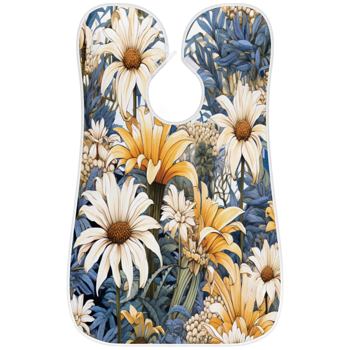 **Men's Waterproof Beard Shaving Bib with Daisy Floral Design - Barber Apron for Hair Dye, Makeup & Grooming - Sink Hair Catcher for Trimming, Styling & Lineup - Perfect Gift for Barbers & DIY Grooming at Home**
