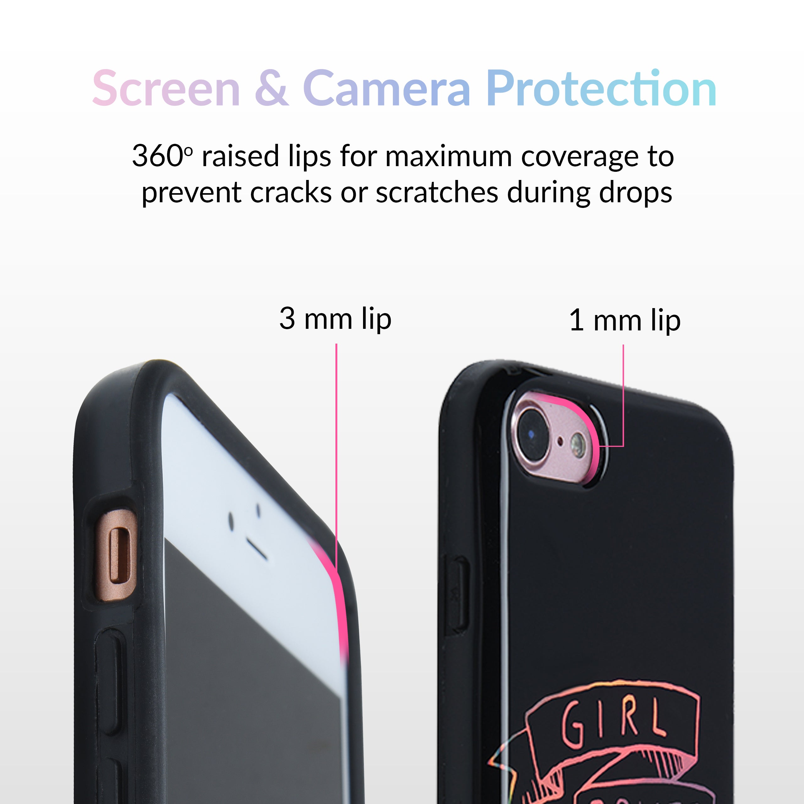 Kendall Vertes Girl Power iPhone Case - Trendy & Protective Phone Cover for Women - Perfect for Everyday Use, School & Work
