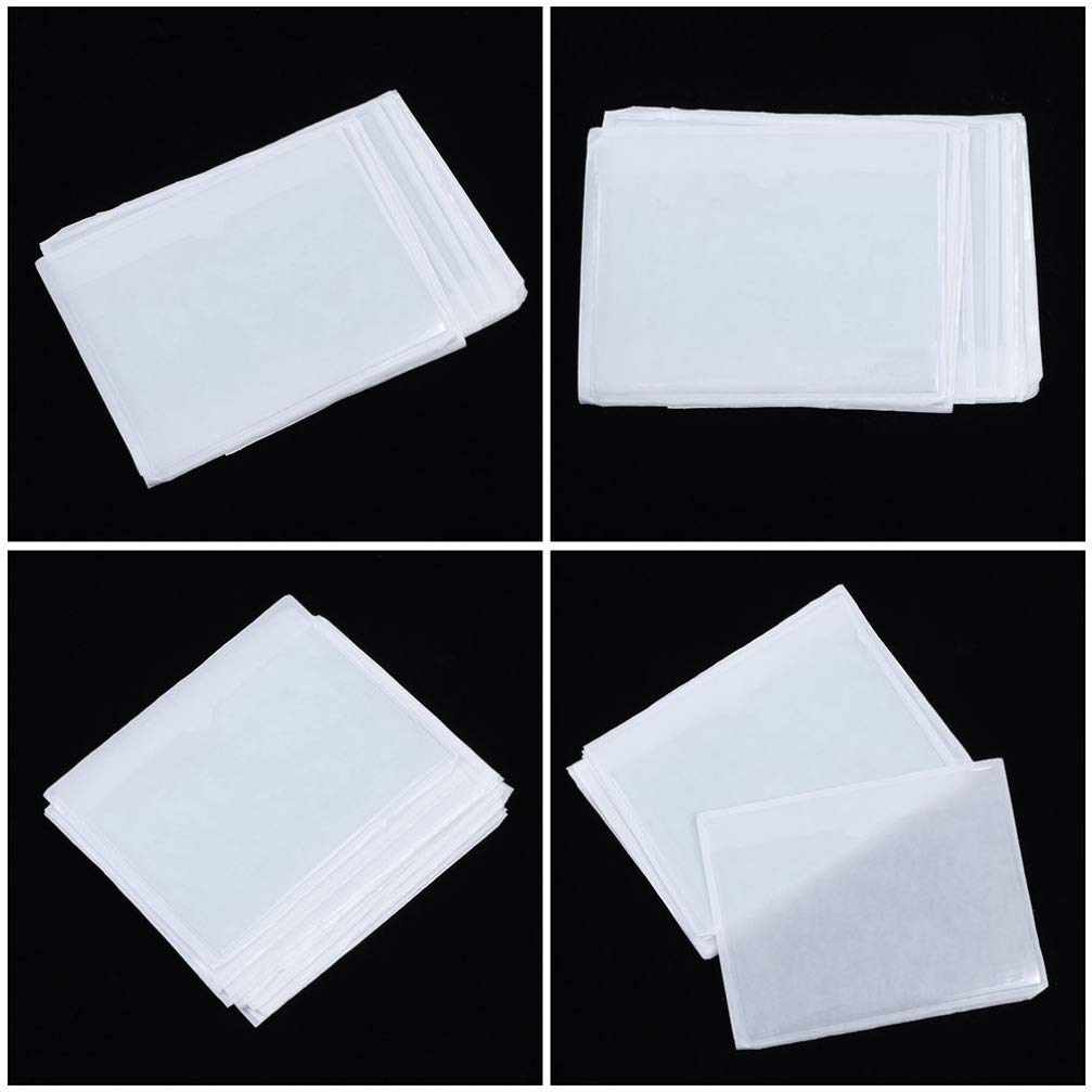 10pcs Clear Self-Adhesive Card Sleeves - Waterproof Business Card Holders, Name Badge Protectors & ID Card Covers for Office, Events, Conventions and Work Security (EVA Material)