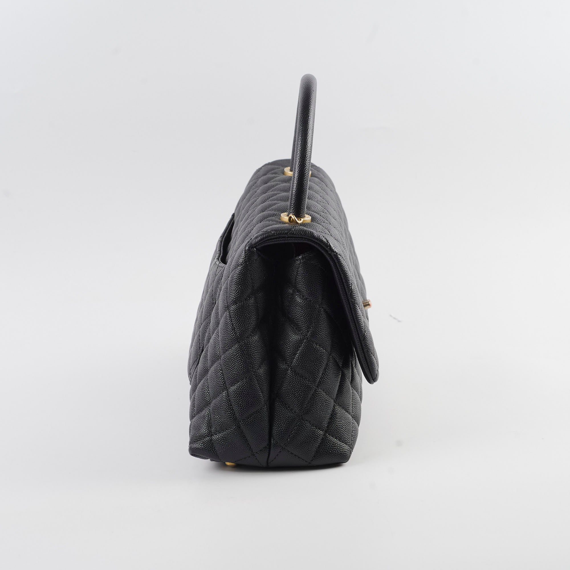 Chanel Medium COCO Handle Bag in Black Caviar Leather - Perfect for Work, Evening Events & Luxury Fashion Accessories