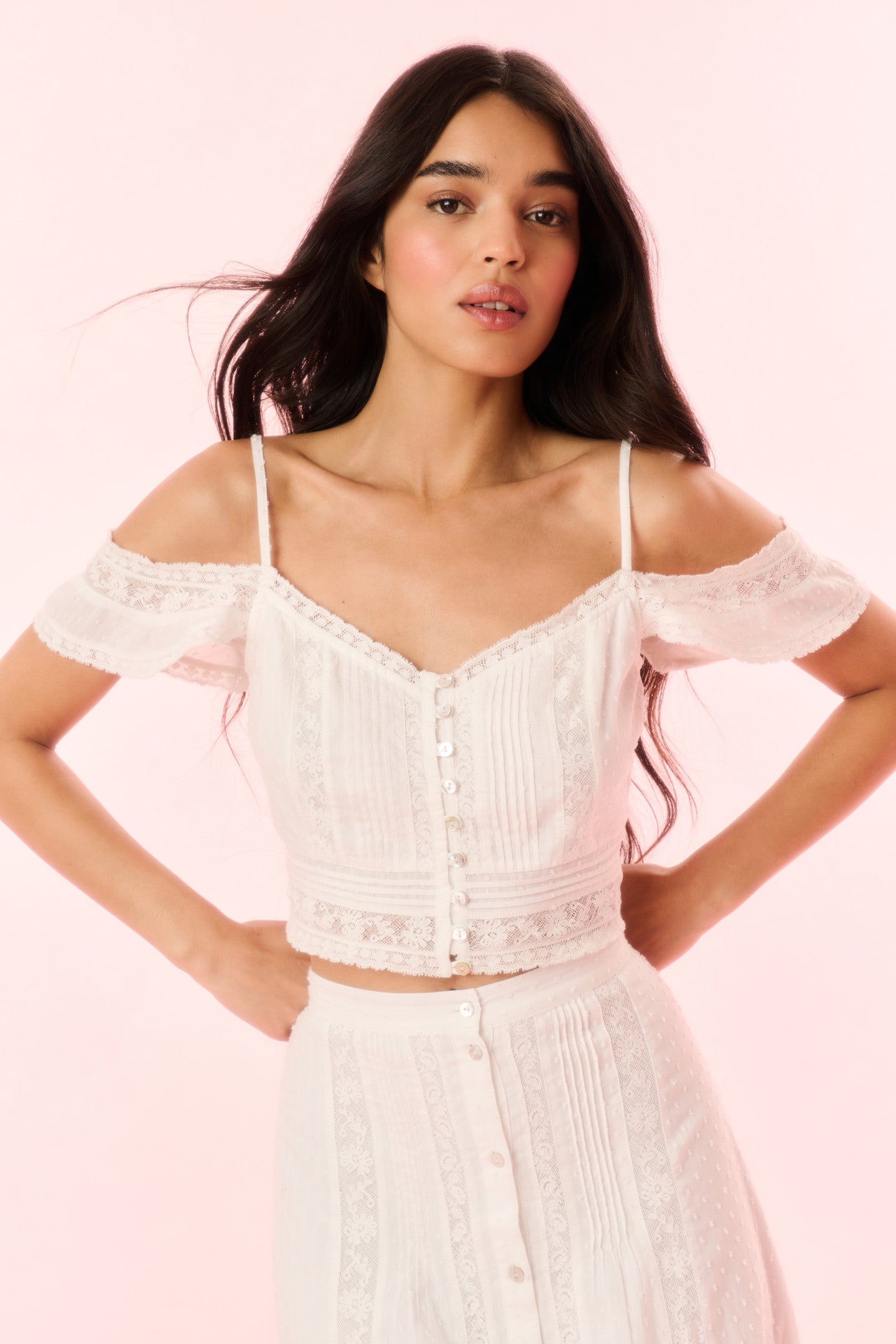 Jenae Women's Cotton Off The Shoulder Crop Top - Soft Summer Casual Shirt for Beach, Party & Vacation Outfits
