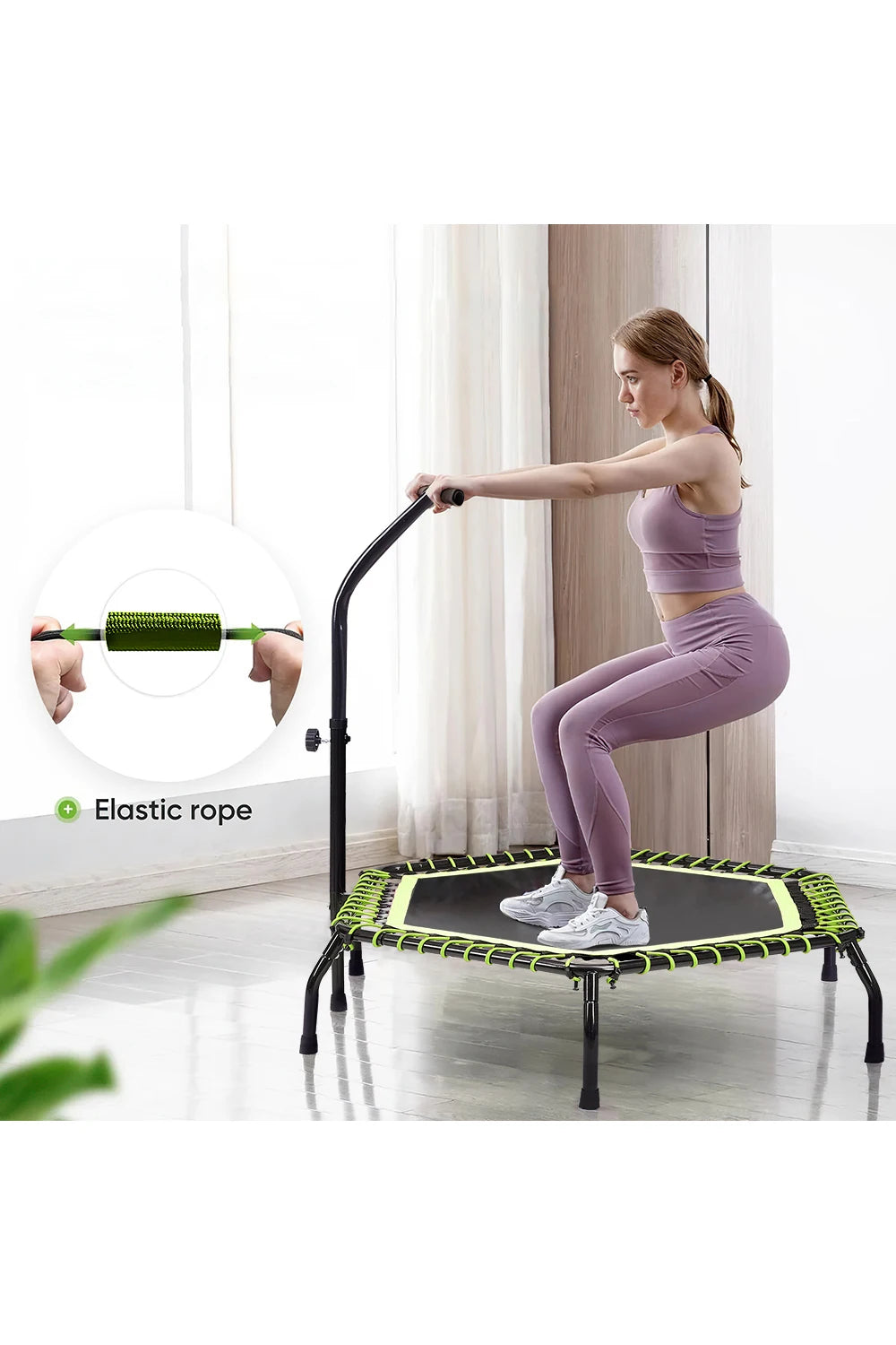 Best Mini Trampoline for Adults & Kids - Indoor/Outdoor Bungee Jumping Fitness Rebounder for Home Gym & Backyard Fun