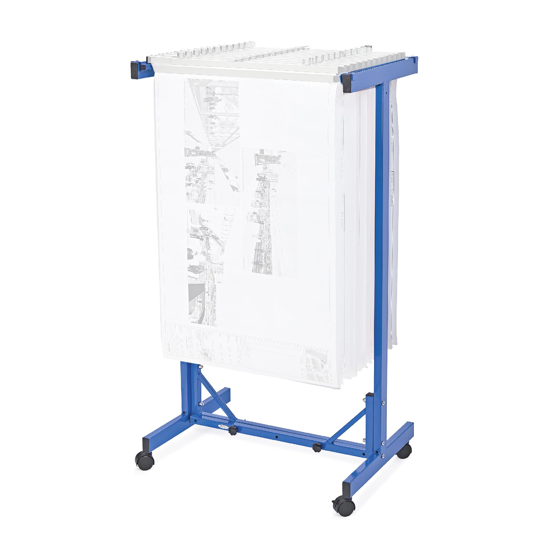 Adjustable Mobile Blueprint Storage Rack with Wheels - Vertical Architect Drawing Holder for Construction Plans, Blueprints & Posters | Perfect for Office, Jobsite & Design Studio Organization