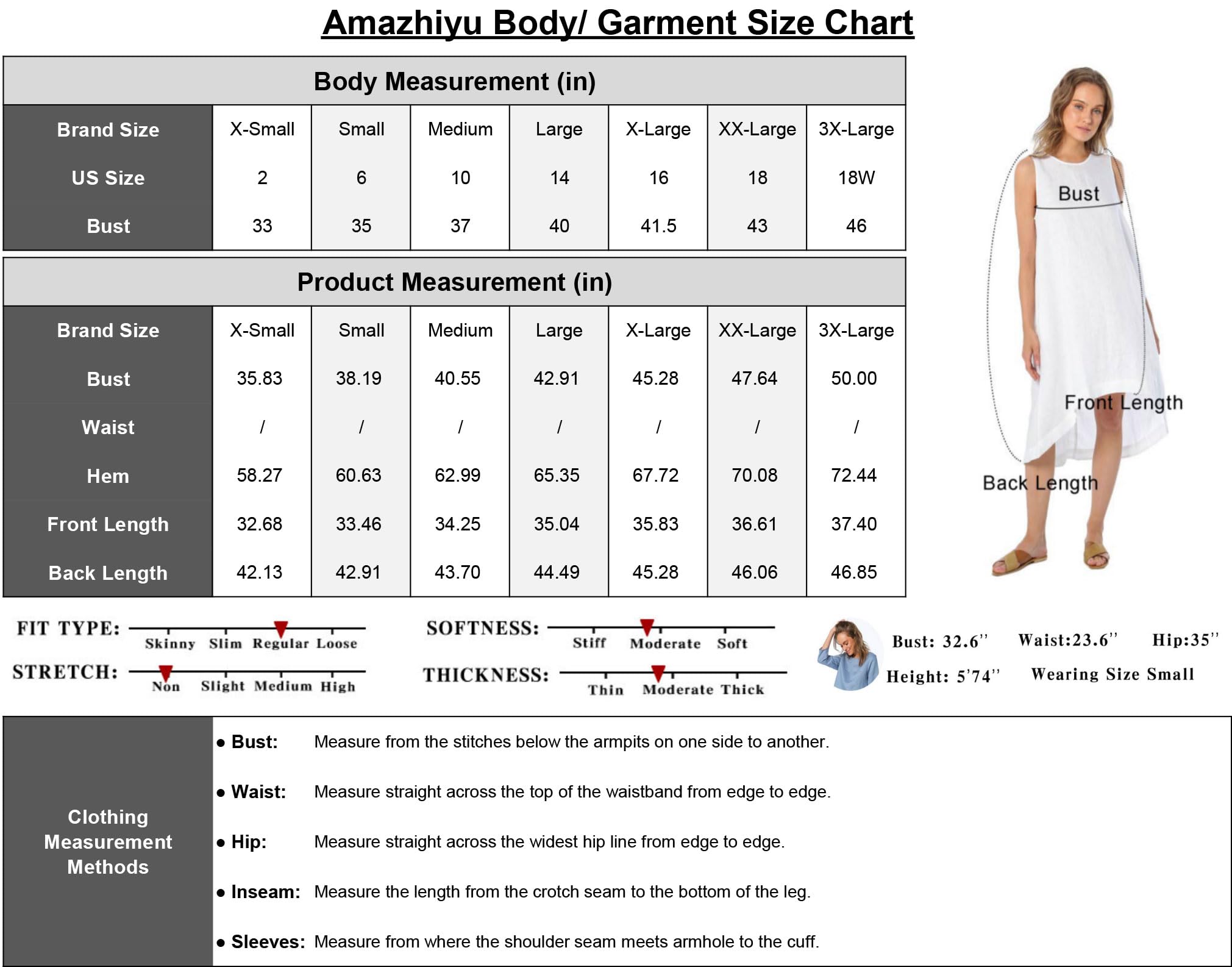 Amazhiyu Women's 100% Linen High-Low Midi Dress with Pockets - Summer Casual Flowy Dress for Beach, Vacation & Everyday Wear