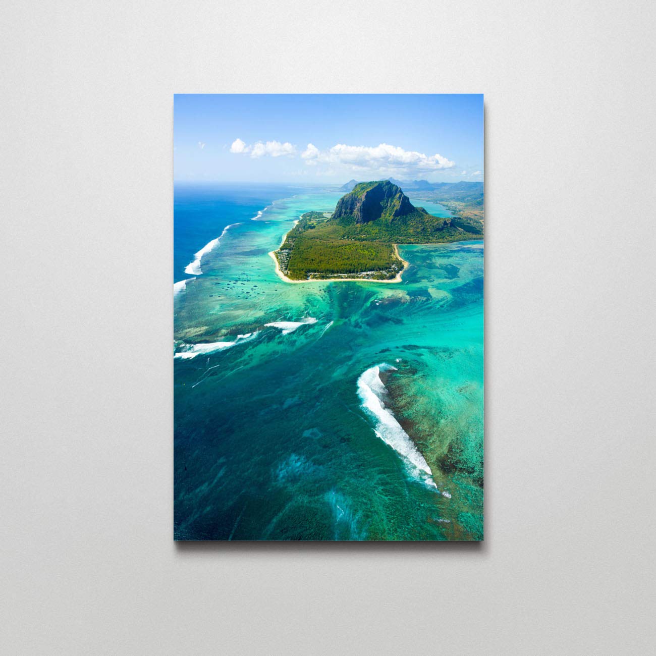 Mauritius Island Aerial View Canvas Print - Tropical Beach Wall Art for Bedroom & Living Room Decor - 12x16 Inch Home Decoration - Perfect for Coastal & Boho Interior Design Styles