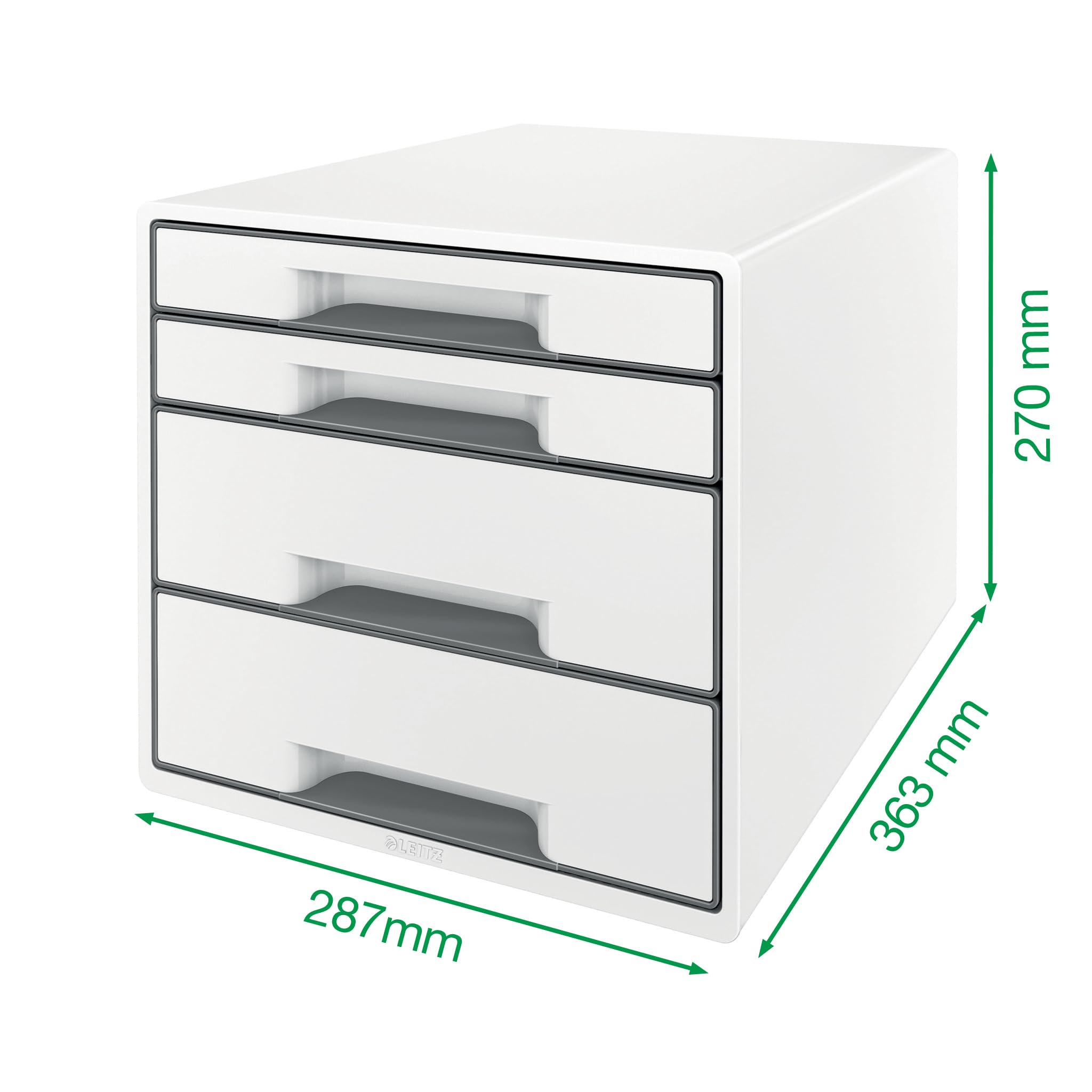 Leitz 52132036 Wow Cube 4-Drawer File Cabinet - Blue Metallic for Office & Home Organization