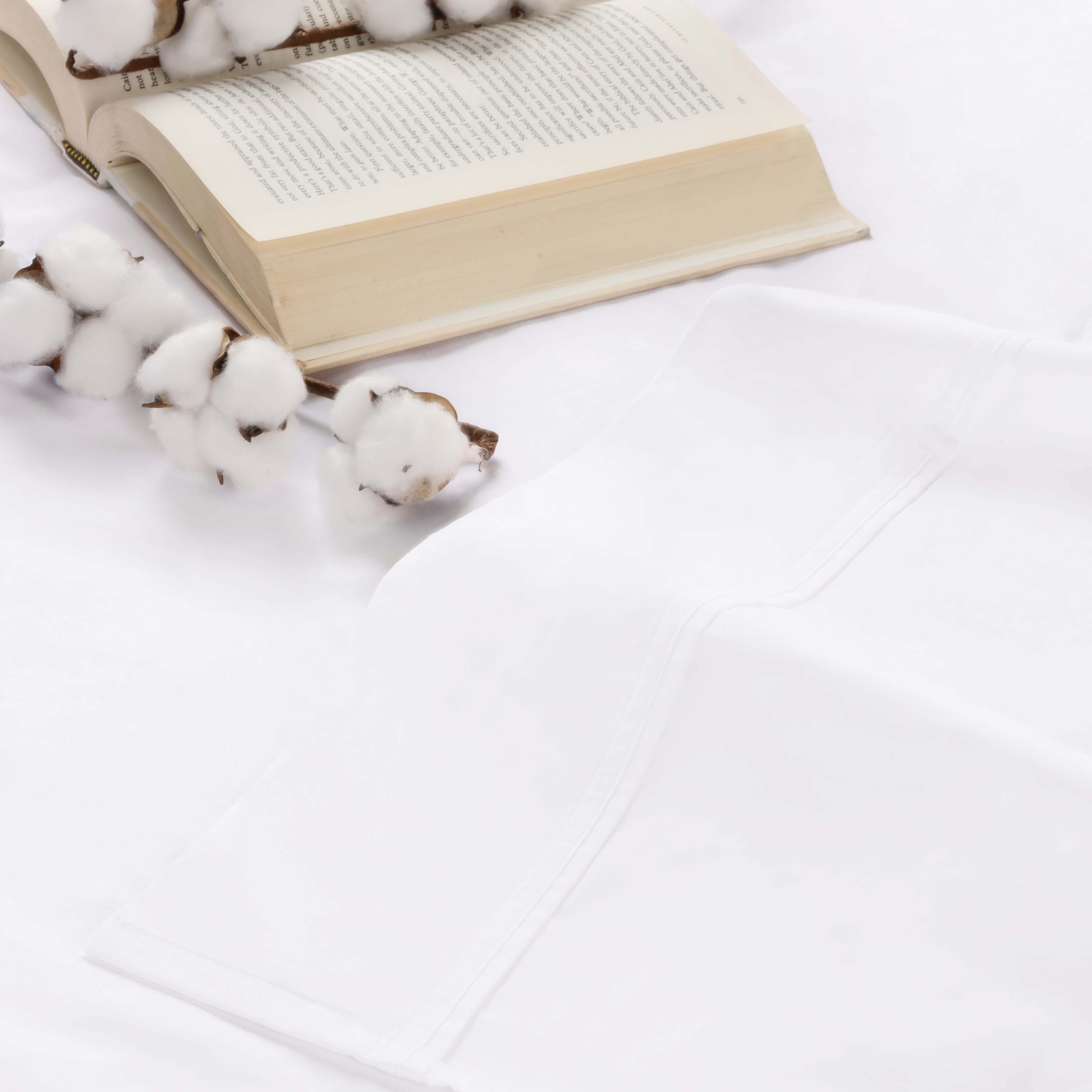 Premium Organic Cotton 300 Thread Count Percale Sheet Set - Extra Deep Pocket Fitted Sheet for 18