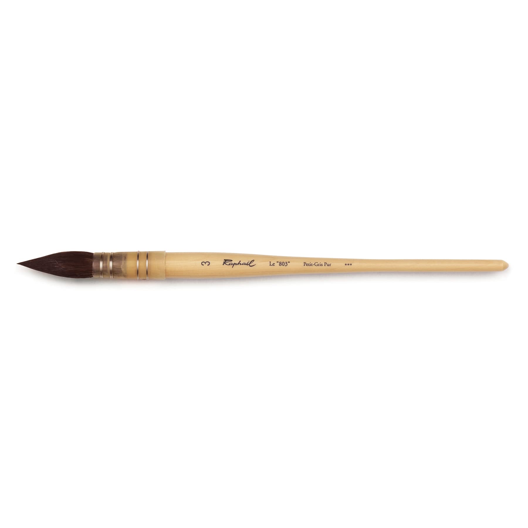 Raphael Kazan 803 Quill Mop Brush - Size 3 Natural Hair Watercolor Brush for Fine Art & Calligraphy - Perfect for Watercolor, Gouache, Ink & Detail Painting