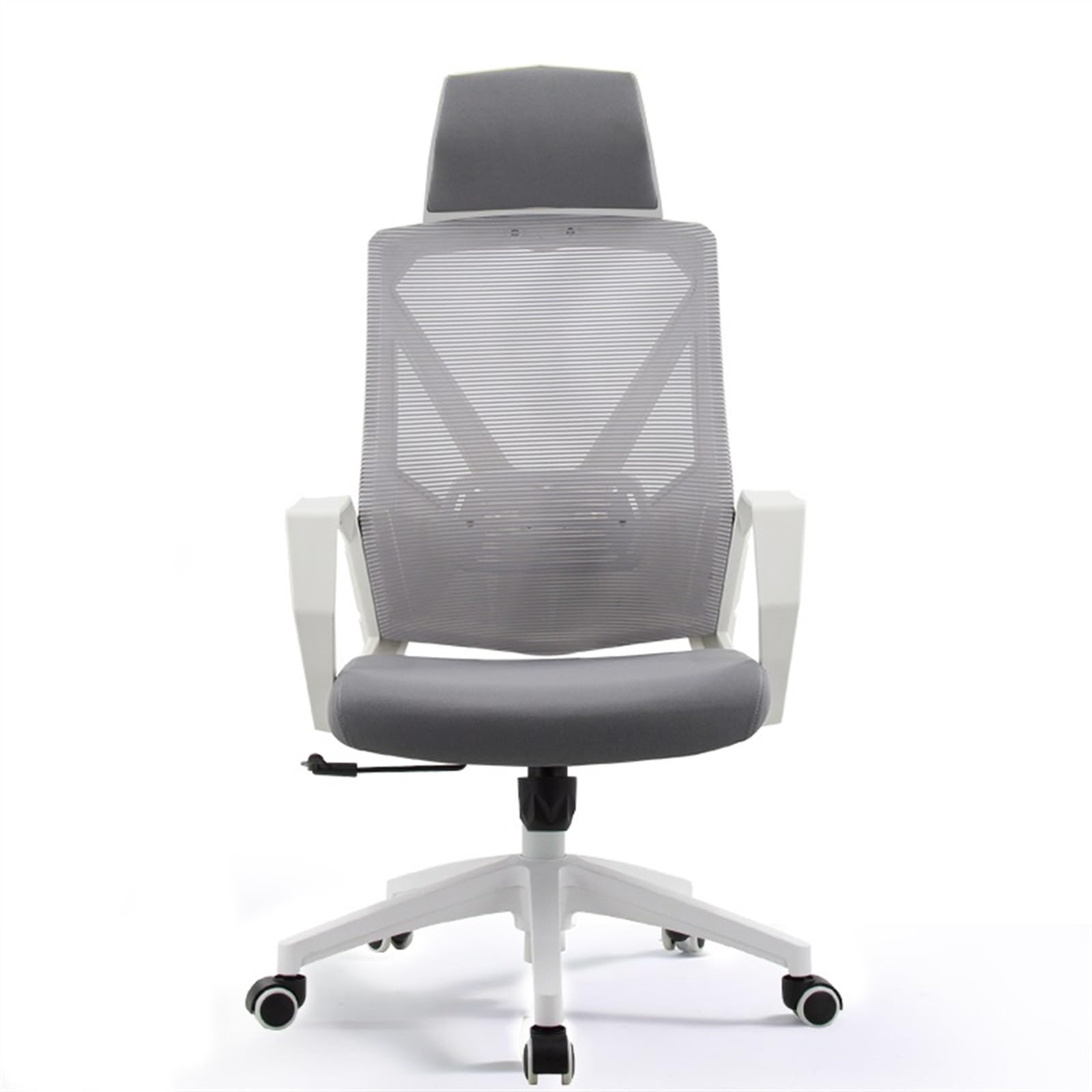 Ergonomic Office Chair - High Back Mesh Swivel Chair with Lumbar Support Pillow, Adjustable Armrests & Wheels for Home & Conference Use - Comfortable Desk Chair for Long Hours (Gray)
