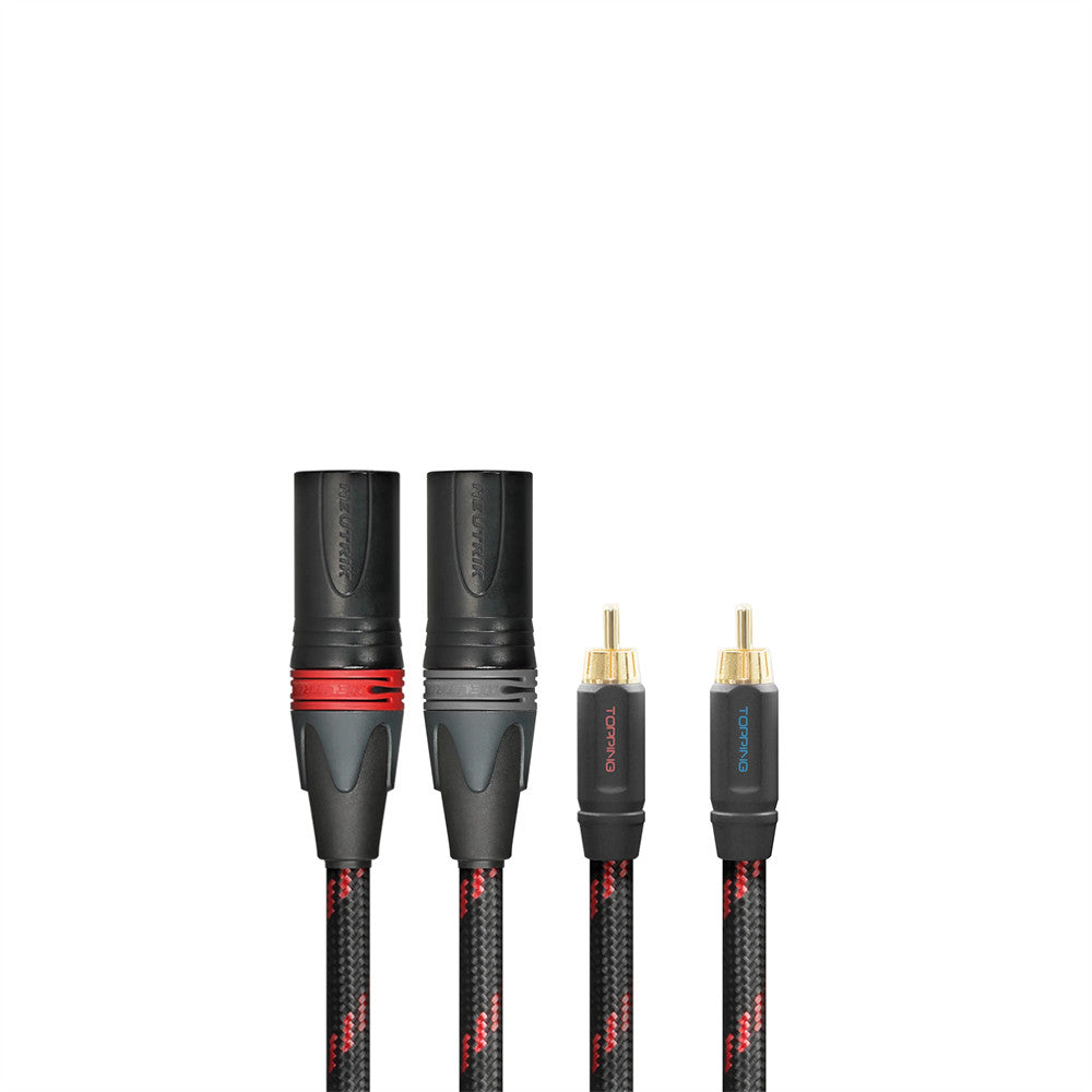 Premium TOPPING TCRX1 Fever Audio Cable - Double RCA to XLR Male Balanced Cable for Studio, Home Theater & Professional Audio Systems