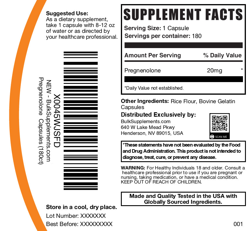 Best Pregnenolone Capsules for Hormone Support - Natural Supplement for Energy, Mood & Stress Relief - Bioidentical Pregnenolone 50mg - Supports Adrenal Health & Cognitive Function - Perfect for Men & Women Over 40
