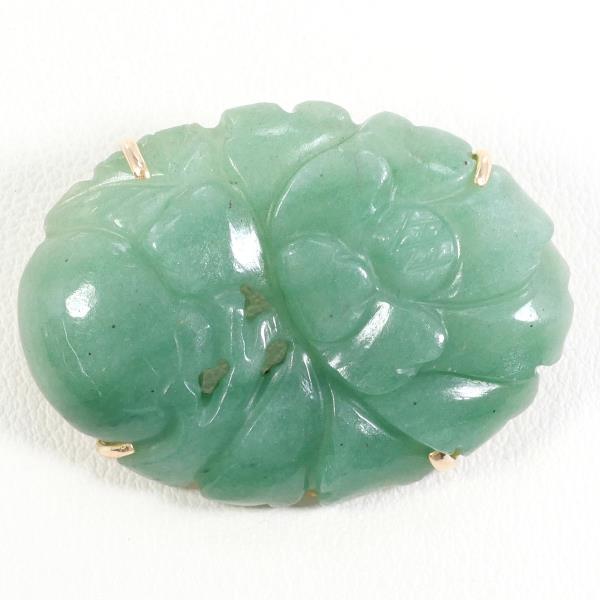 14K Yellow Gold Jade Brooch - Elegant Vintage Jewelry for Women | Perfect for Weddings, Parties & Special Occasions