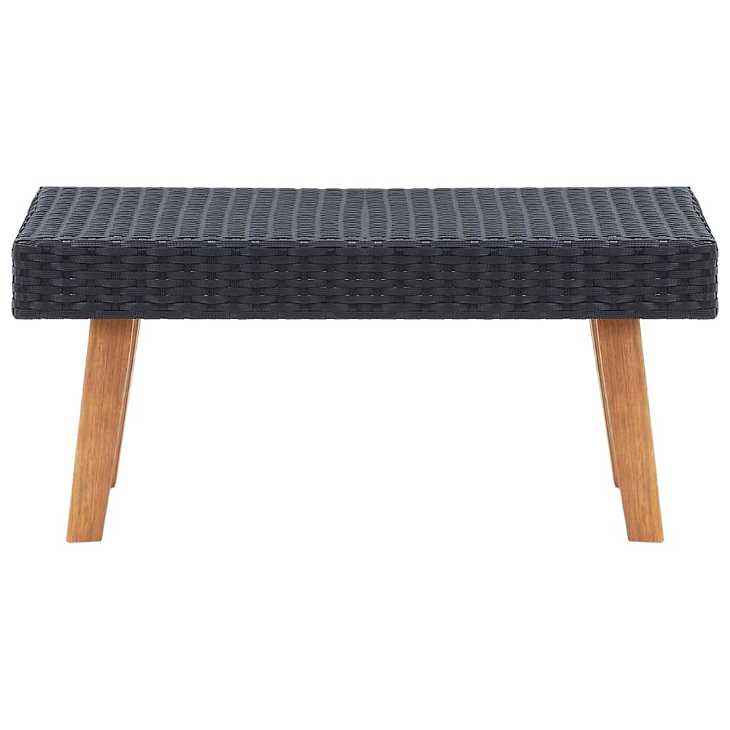 Outdoor Coffee Table - Black Poly Rattan Bistro Set for Patio, Garden, Balcony | Durable & Weather-Resistant | Perfect for Relaxing with Coffee or Dining Al Fresco