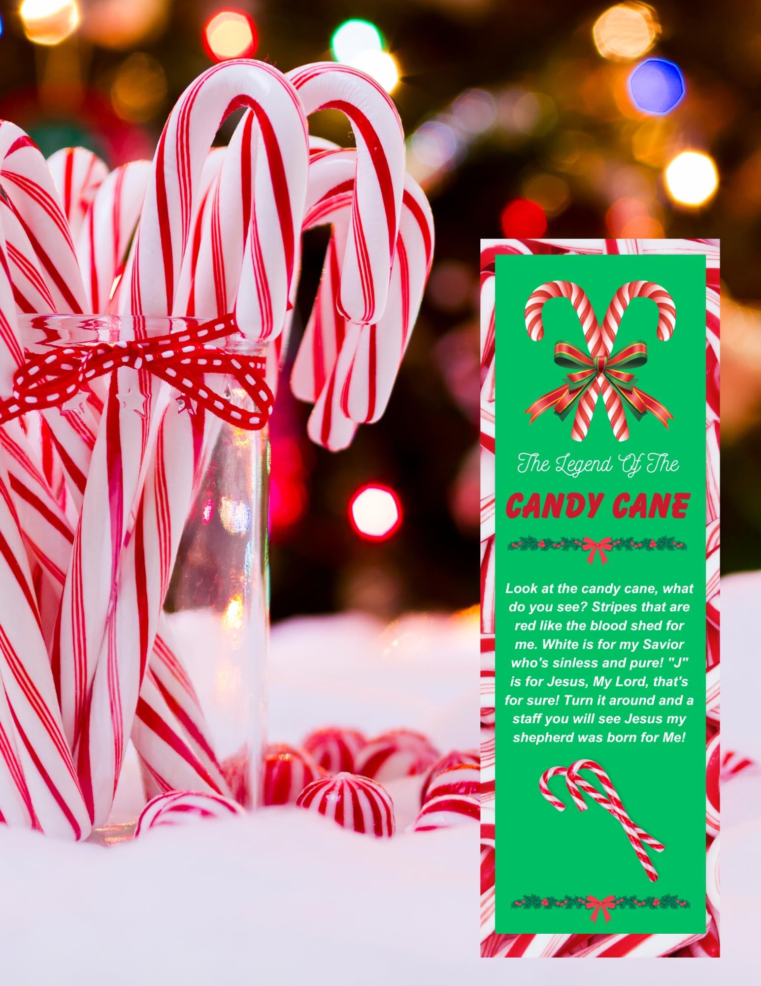 50 Pack Christmas Candy Cane Bookmarks - Holiday Gift for Book Lovers, Teachers, Students - Perfect for Stocking Stuffers, Party Favors & Classroom Rewards