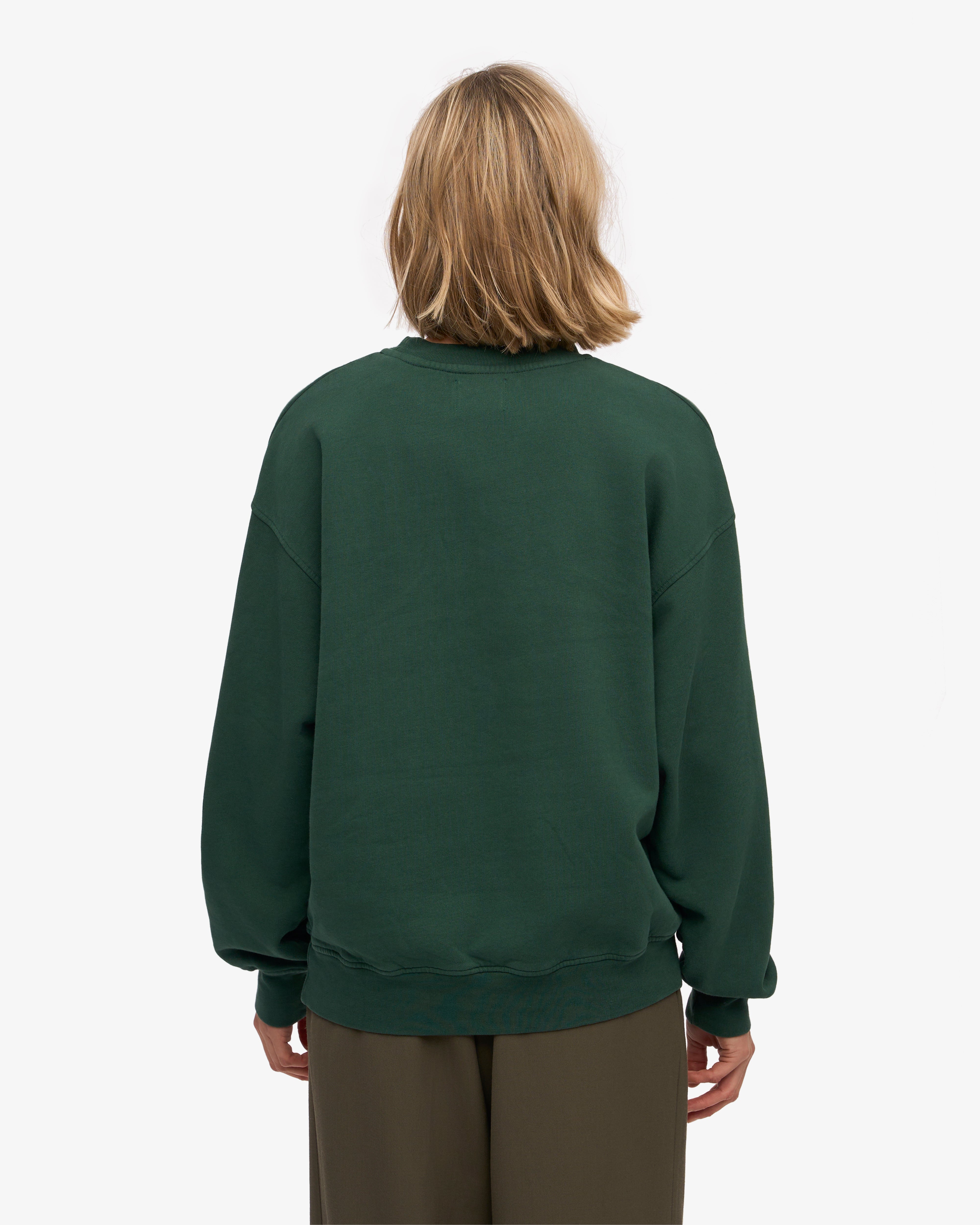 Organic Oversized Crewneck Sweatshirt - Emerald Green - Soft & Comfortable Pullover for Women - Perfect for Casual Wear, Loungewear & Cozy Outfits