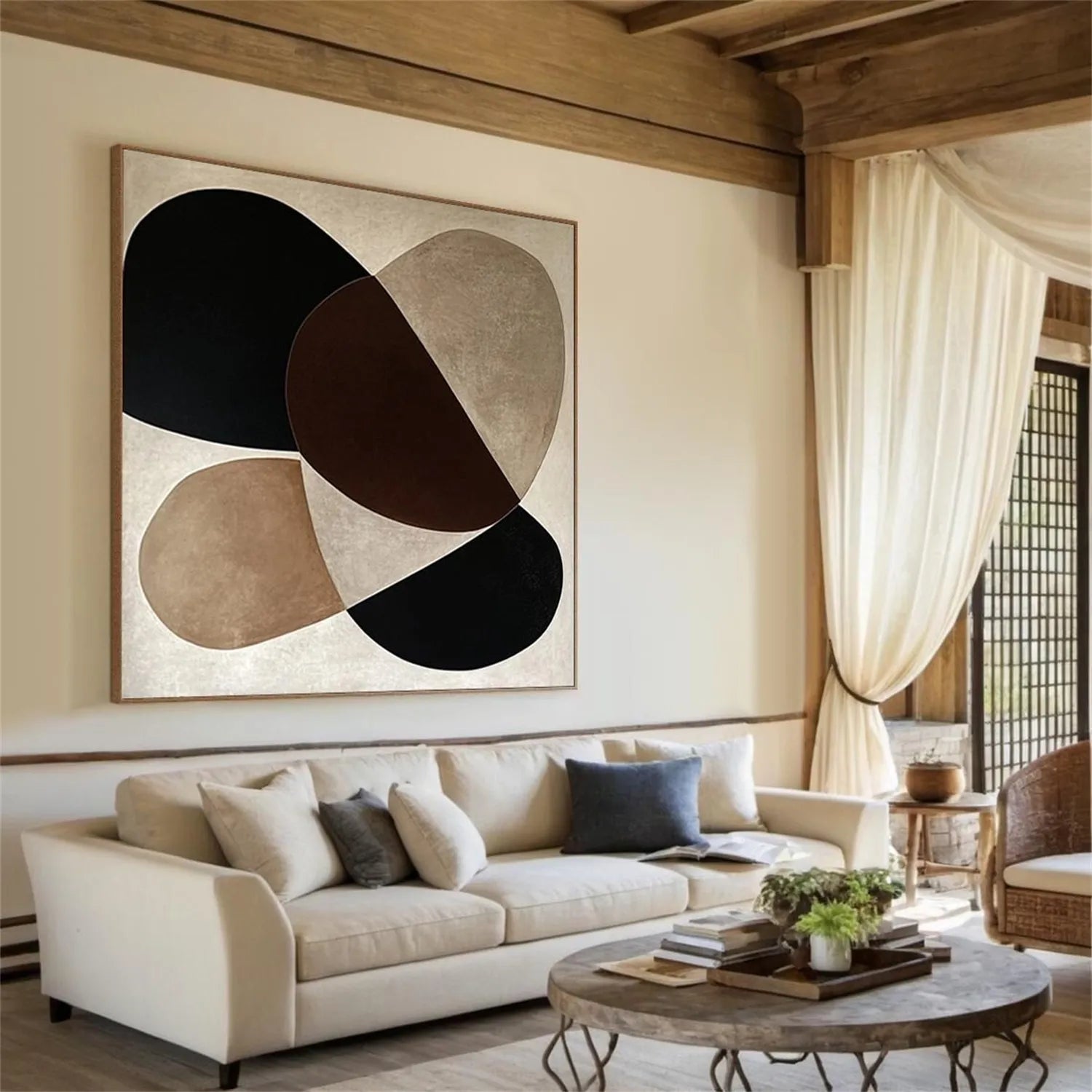 Abstract Tranquility Art Painting #WS194 - Modern Canvas Wall Decor for Living Room, Bedroom & Office - Handmade Contemporary Artwork for Home & Office Decor