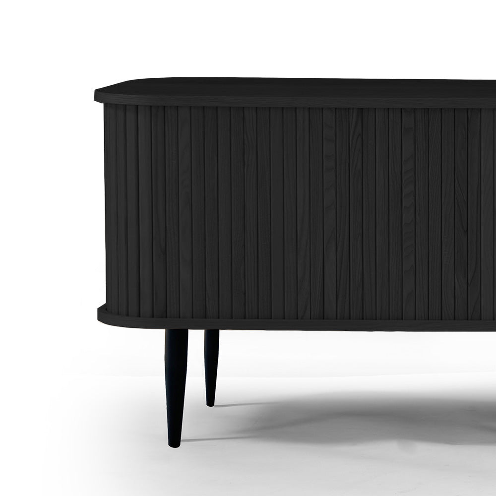ASTON 160cm Black TV Stand with Storage - Modern Entertainment Center for Living Room, Bedroom & Home Theater