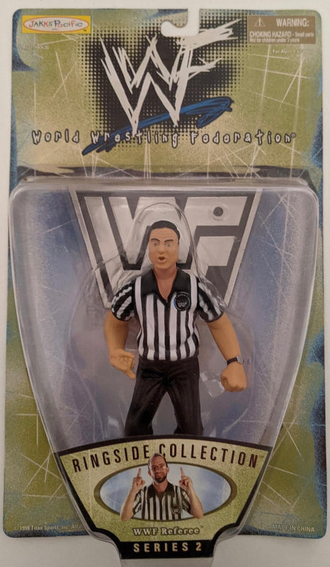 1998 WWF Jakks Pacific Ringside Collection Series 2 WWF Referee Action Figure - Vintage Wrestling Collectible for Display & Nostalgic Fans