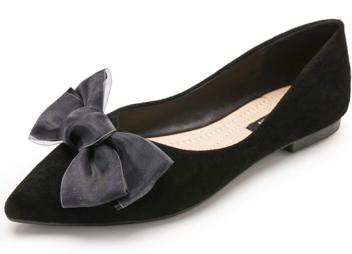 SAILING LU Women's Pointed Toe Ballet Flats - Soft Suede Slip-On Work Shoes for Office & Professional Wear - Comfortable Ladies Dress Shoes for Business, Commuting & Daily Use
