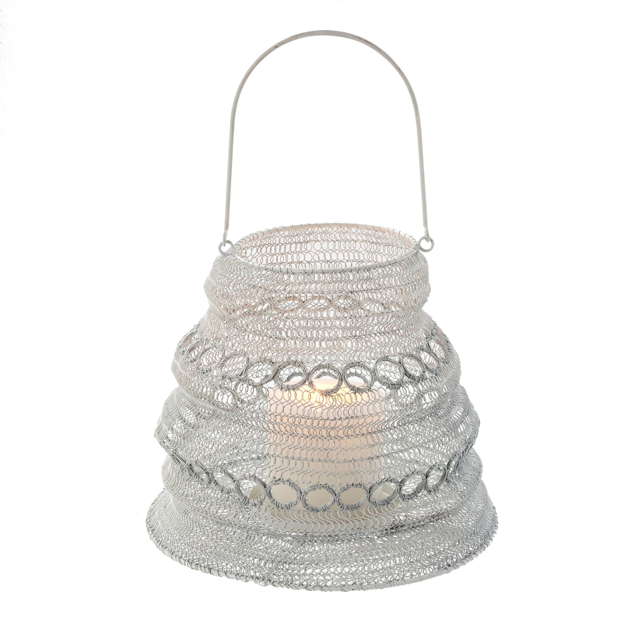 Wonderland White Wire Lantern - Set of 5 - Elegant Outdoor & Indoor Decorative Lighting for Patio, Garden, Wedding, Party Decor
