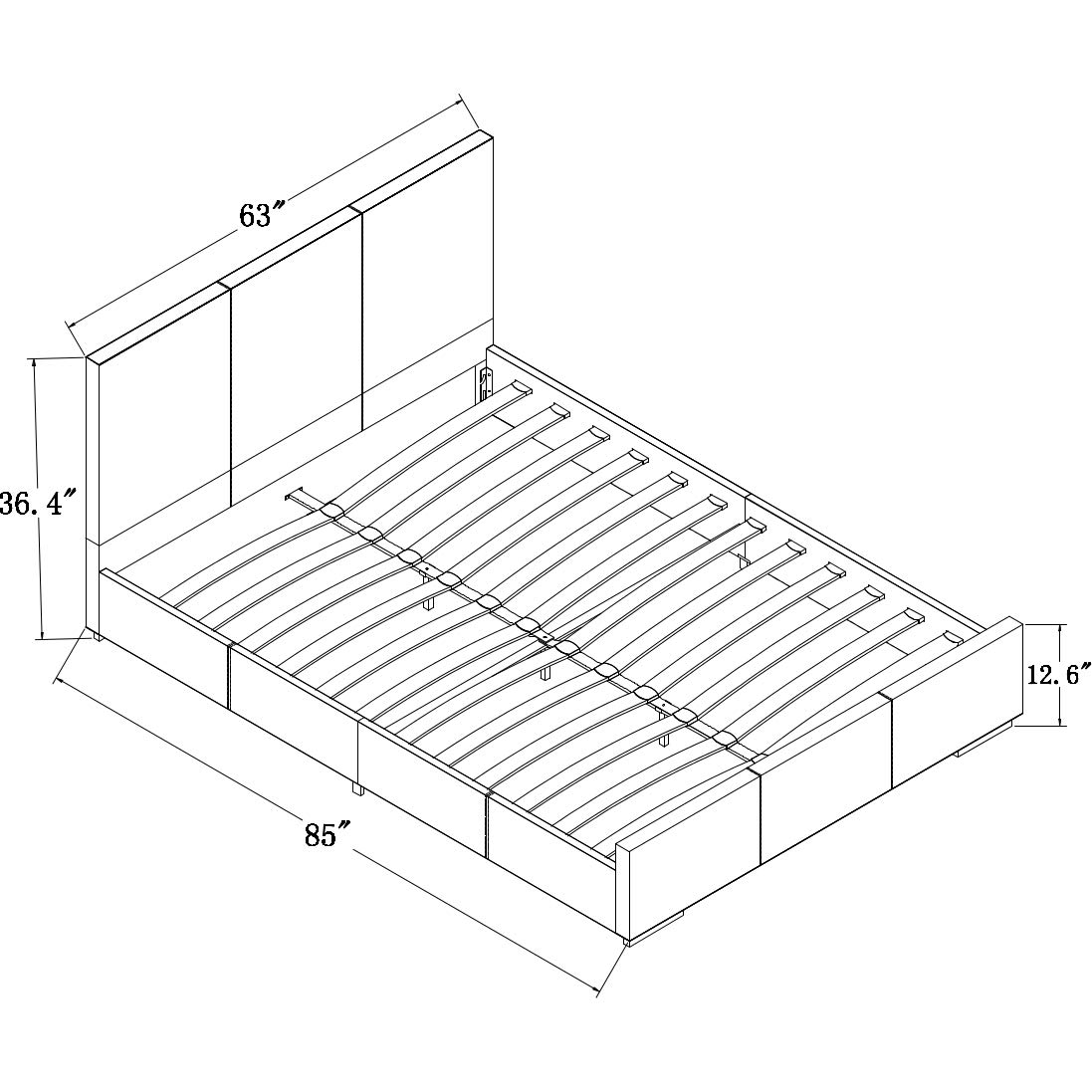 Camden Isle Upholstered Platform Bed Frame - Queen, Beige | Low-Profile Design with Full Slat Support for Bedroom
