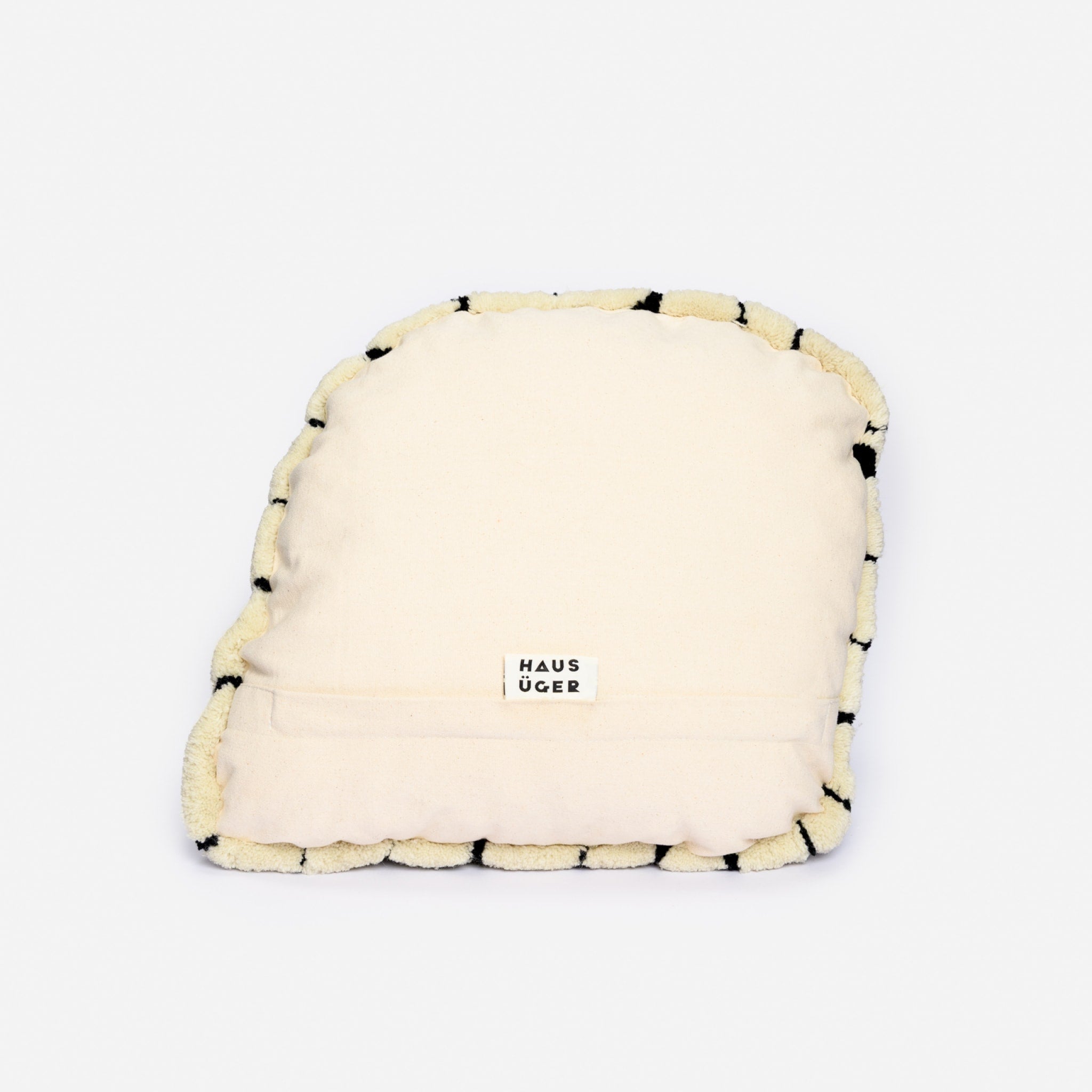 HAUS ÜGER Grid Cushion 42x40cm Off White - Stylish Square Throw Pillow for Sofa, Bed & Home Decor