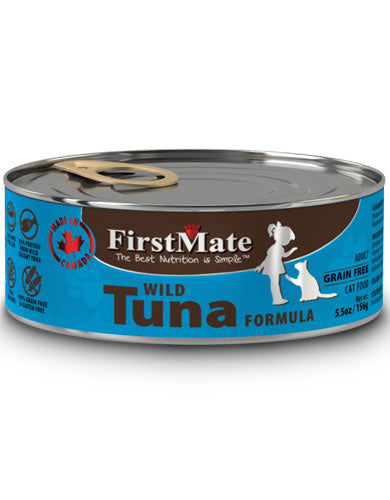 FirstMate Wild Tuna Grain-Free & Gluten-Free Wet Cat Food - High Protein Canned Cat Food for Adult & Senior Cats (5.5oz & 12.5oz) - Perfect for Sensitive Stomachs & Healthy Digestion