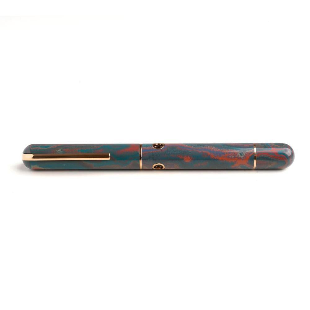 Nahvalur × Arty Nippon Verdigris Muse Fountain Pen - Premium Writing Instrument for Calligraphy, Journaling & Collectors