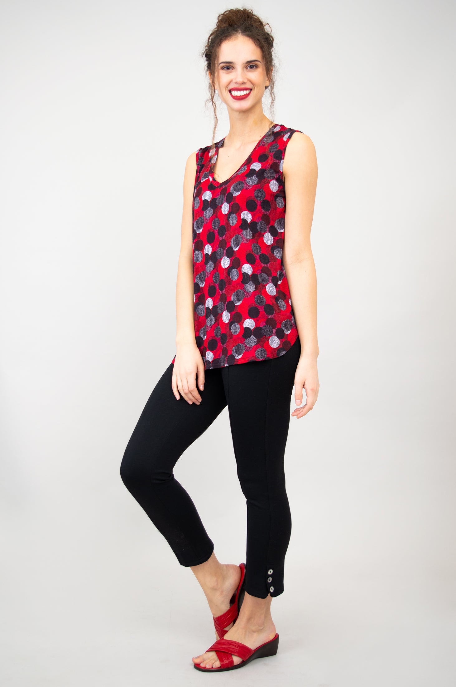 Jackie Tank Top - Stylish Polka Dot Dance Shirt - Soft Bamboo Fabric - Perfect for Dance Classes & Summer Outfits - Final Sale