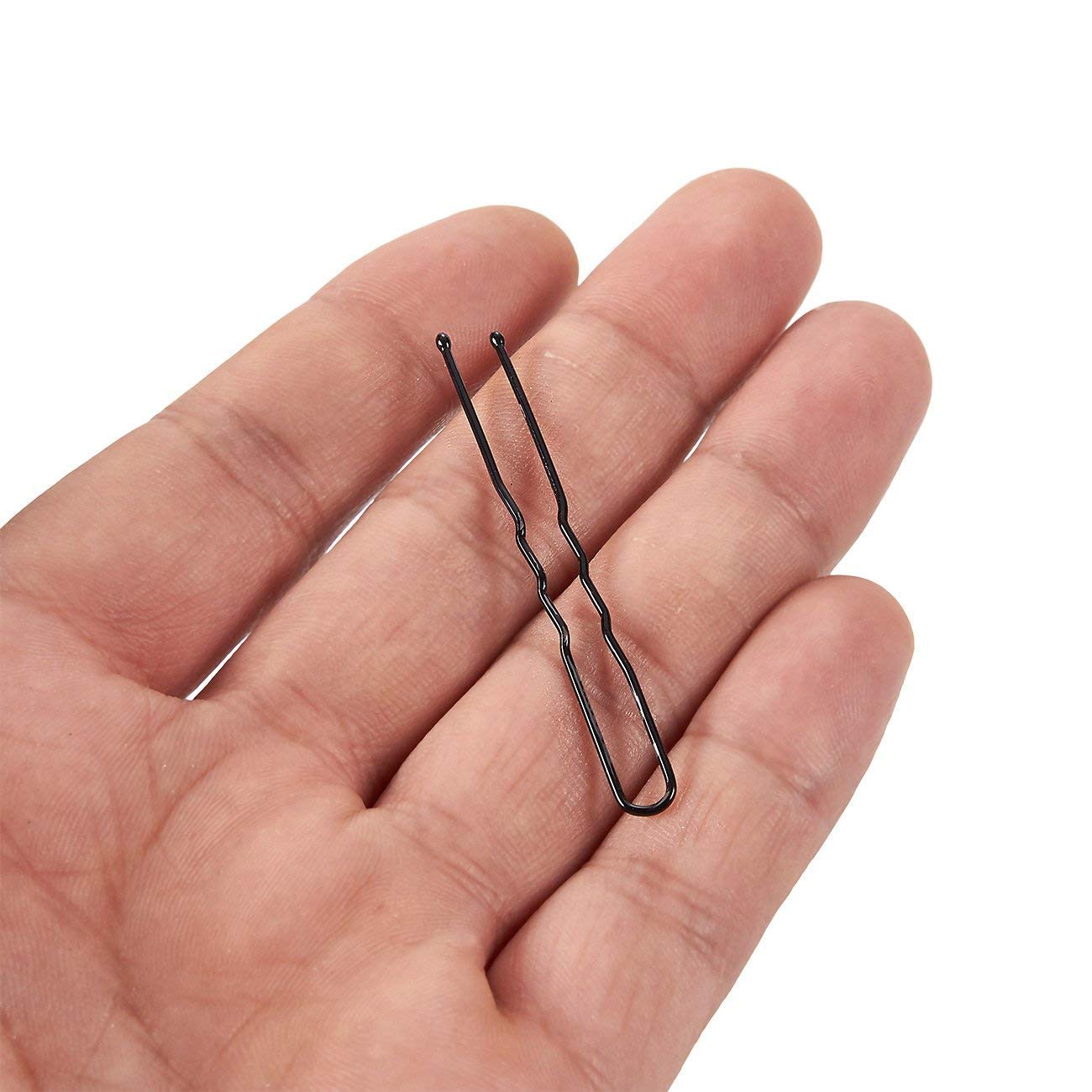 HARU MALL 70-Pack Long Bobby Hair Pins & U-Shape Hair Clips for Women - Black 2 Inch Hair Styling Accessories for Updos, Buns, Braids & Wedding Hairstyles