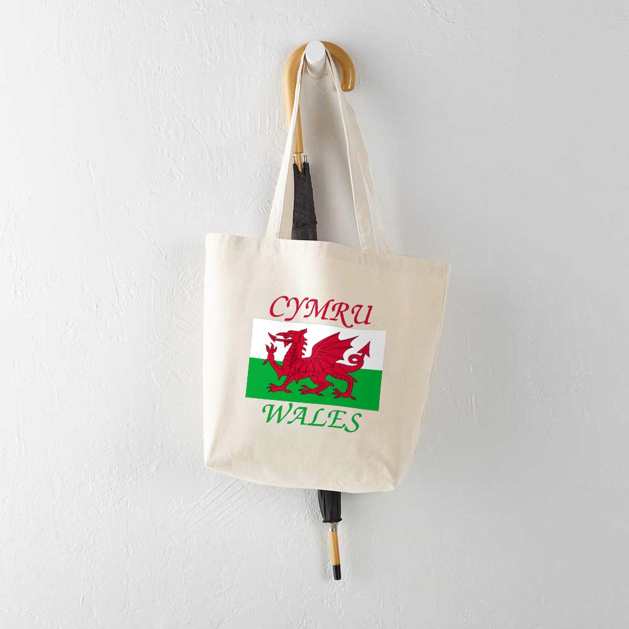 Wales Cymru Tote Bag - Natural Canvas Reusable Shopping Bag for Groceries, Beach & Daily Use | Eco-Friendly & Durable