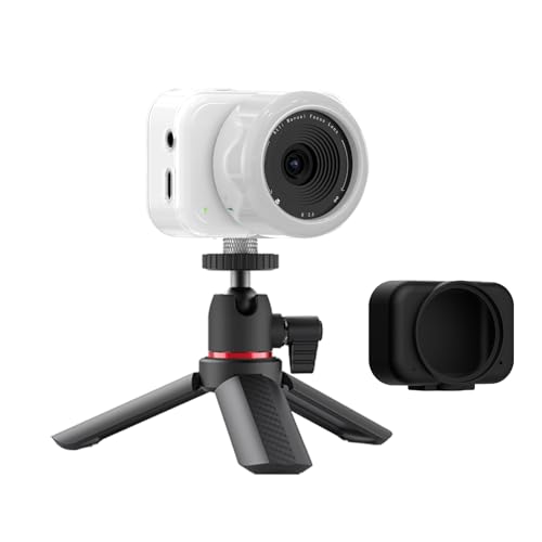 White camera with black case